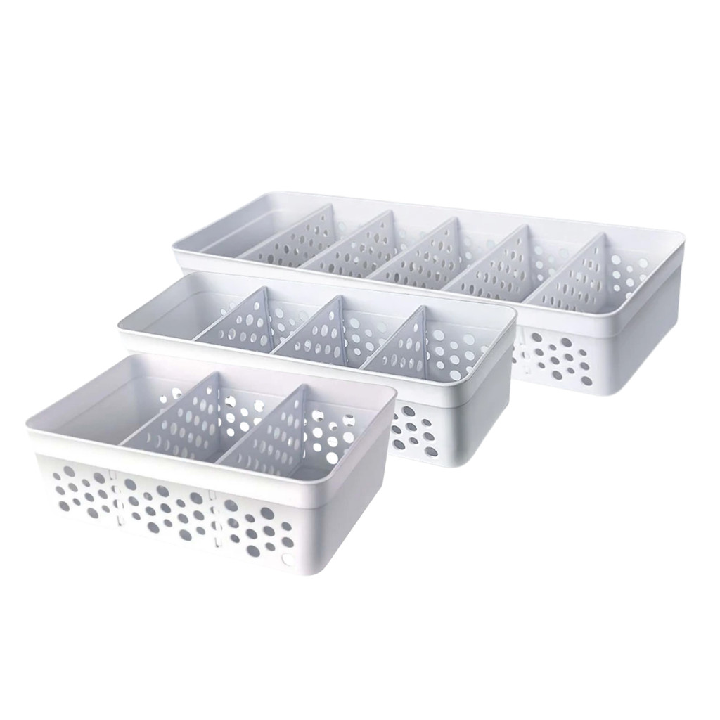 Kit Cesto Organizador P M G c/ Divisórias Removível - Usual em Oferta na Shopee