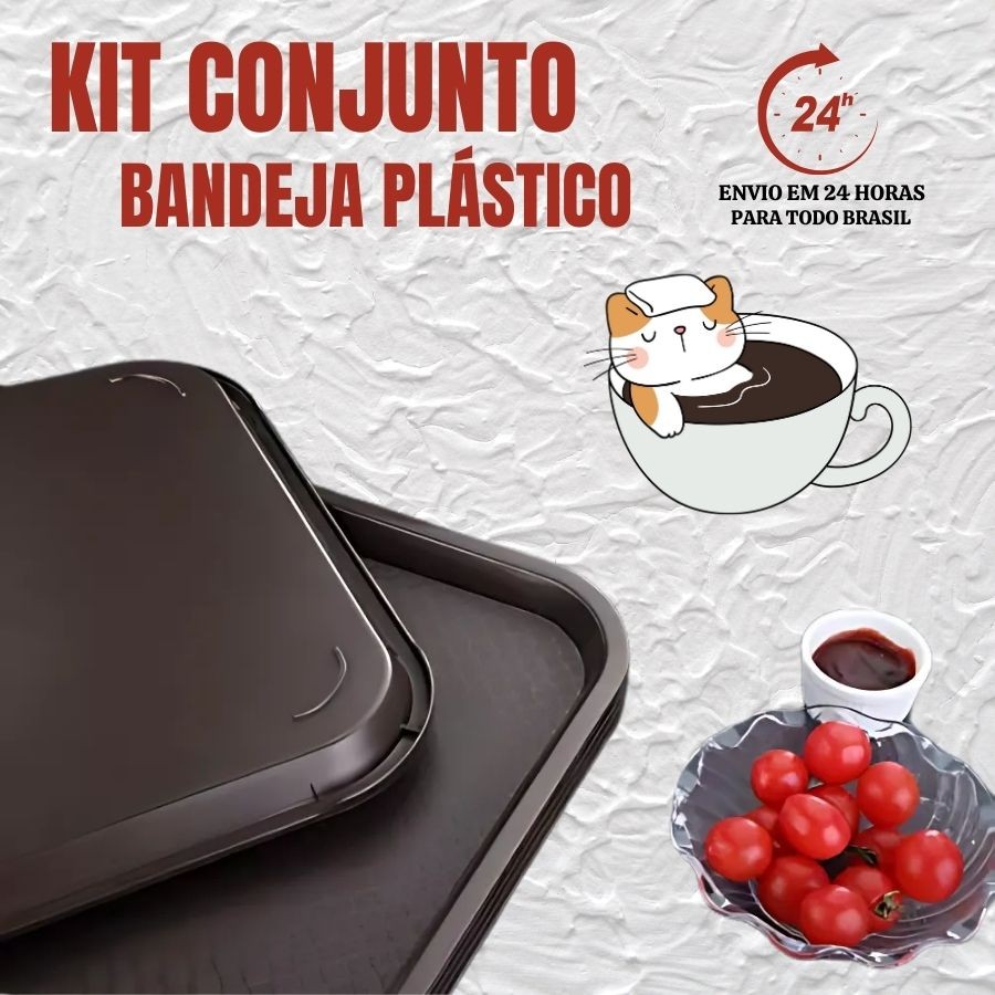 Bandeja Plástica Buffet Fast Food Restaurante Self Service 45x35cm Bandeja 30X40cm
