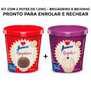 Kit Festa Junco 2 Potes de 1,01kg Brigadeiro Beijinho Morango Gourmet Diversos Combos Sabores - Potes em Oferta na Shopee