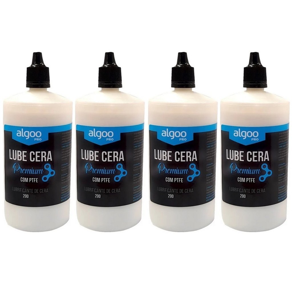 04 UND - LUBRIFICANTE ALGOO LUBE CERA PREMIUM C/ PTFE PARA CORRENTES – 200ml em Oferta na Shopee