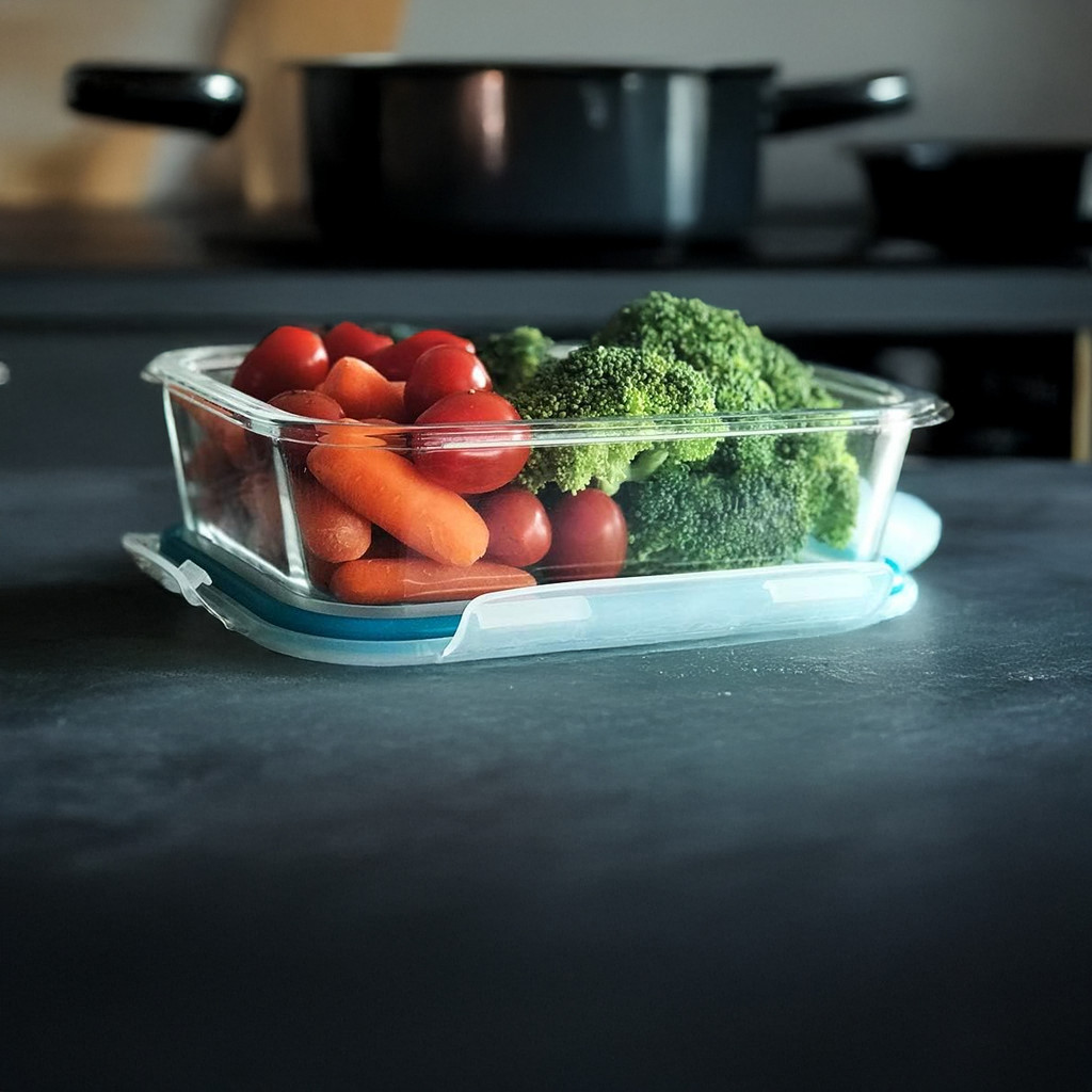 Pote De Vidro Hermético 330Ml Alimentos Tampa Azul