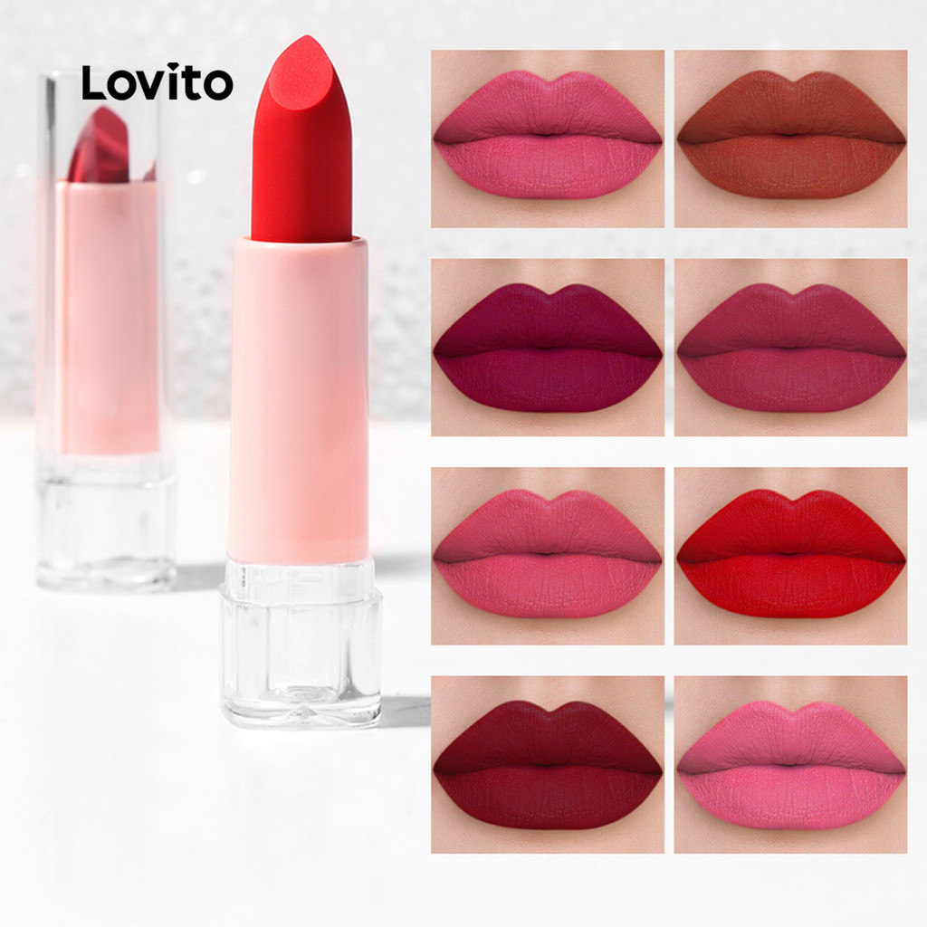 Lovito Maquiagem Casual Lisa De Longa Duração À Prova D'Água Não Desbota Brilho Labial Para Mulheres LCS09163 em Oferta na Shopee