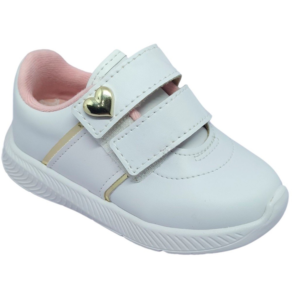 Tênis Infantil Menina Molekinha Napa Turim Tiras Auto Colantes em Oferta na Shopee