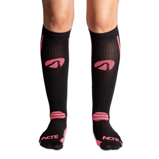 Par de Meias Compressão Algodão F1-PR Preto Rosa Acte em Oferta na Shopee