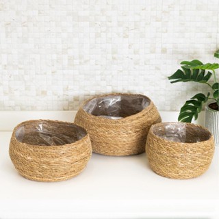 3 Cachepots Wolff de Fibra Natural com Forro de Plástico em Oferta na Shopee