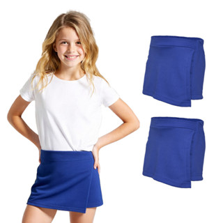 Kit 2 Short Saia Infantil Helanca Azul Royal em Oferta na Shopee