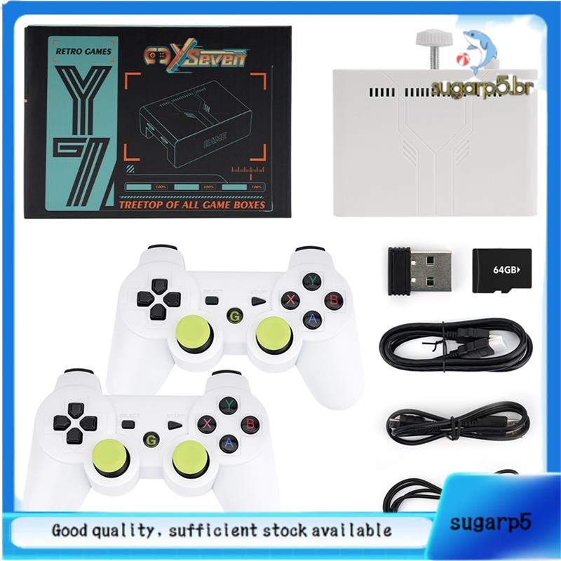 Console De Videogame Retrô Y7 64 Gb Com 10000 Jogos , Reprodutor De TV Portátil Sem Fio Para Emulador P