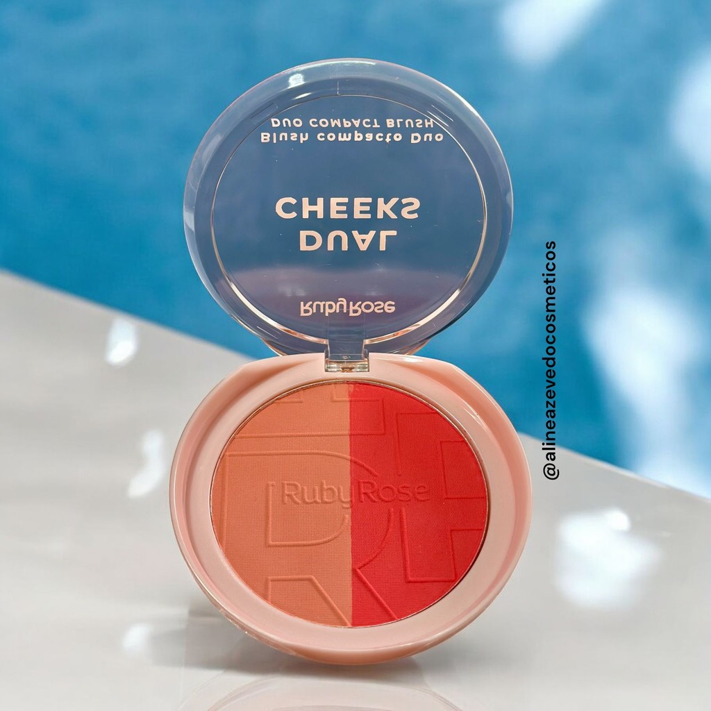 Blush compacto Dual Cheeks Nectar | Scarlet Ruby Rose | 8,1g