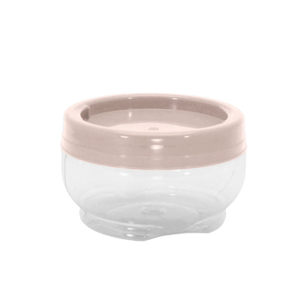 Pote Organizador Gire e Trave Empilha Fácil 220ml Rosa Pastel