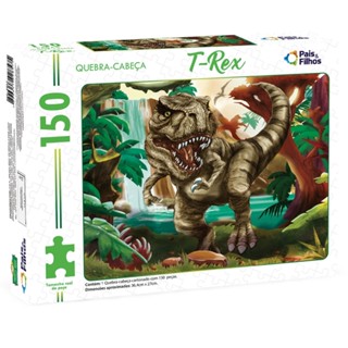 QUEBRA CABEÇA T-REX 150 PEÇAS PAIS E FILHOS PUZZLE DINOSSAURO BRINQUEDO BONECO INFANTIL DINO CRIANÇA em Oferta na Shopee
