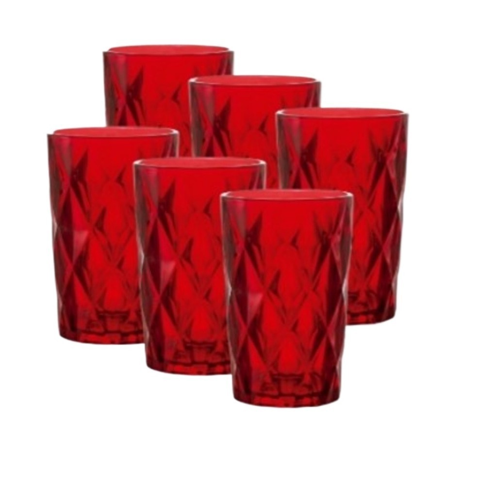 Kit com 6 Copos Diamond Rubi: O Toque de Luxo Que Sua Mesa Merece para Brindes Inesquecíveis
