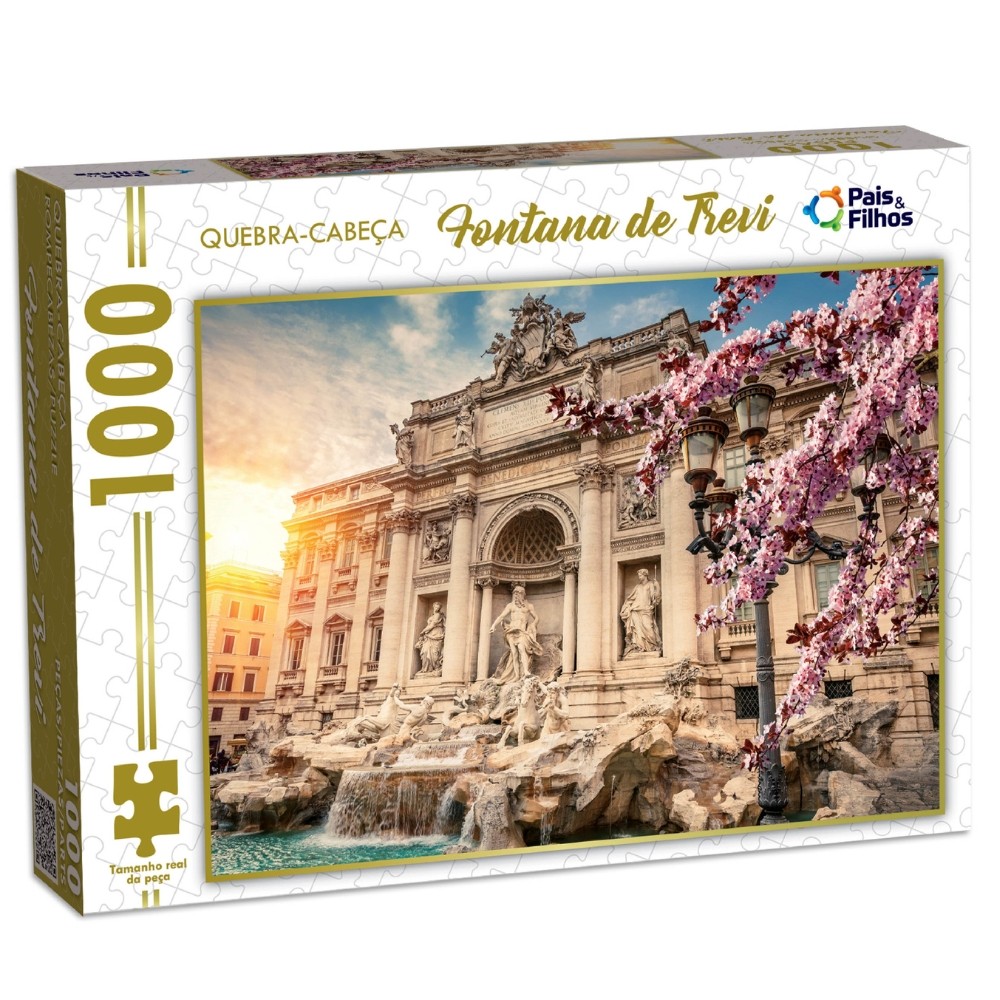 QUEBRA CABEÇA FONTANA DI TREVI 1000 PEÇAS PAIS E FILHOS PUZZLE PAISAGEM PONTO TURÍSTICO ROMA ITÁLIA em Oferta na Shopee