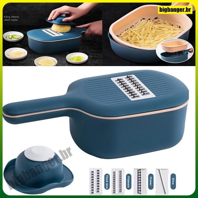 Picador E Fatiador De Vegetais Multifuncional De Aço Inoxidável Para Cozinha , De Alimentos-bigbanger