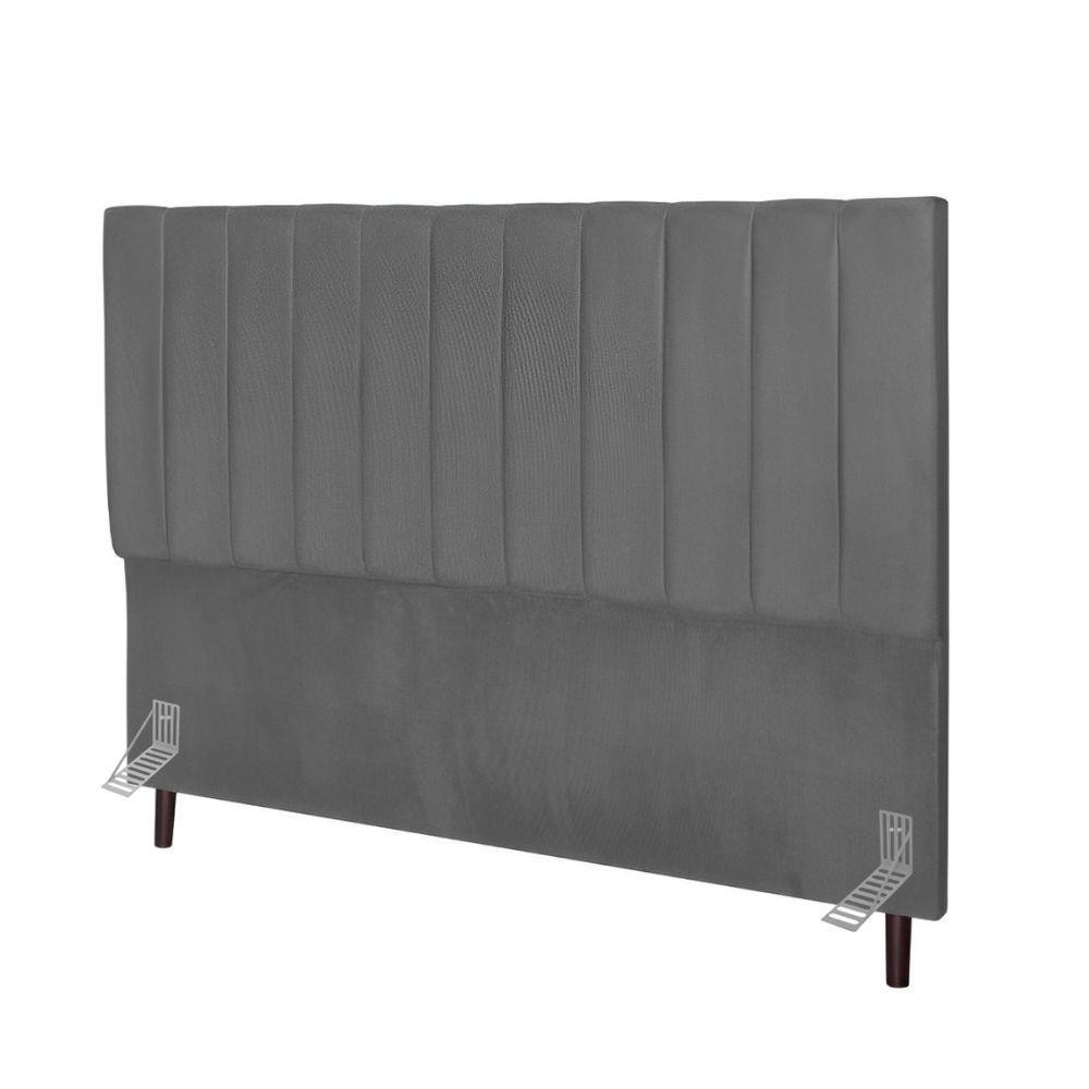 Cabeceira Estofada Cama Queen 160 Cm Luísa Suede E Frame Cor:cinza em Oferta na Shopee