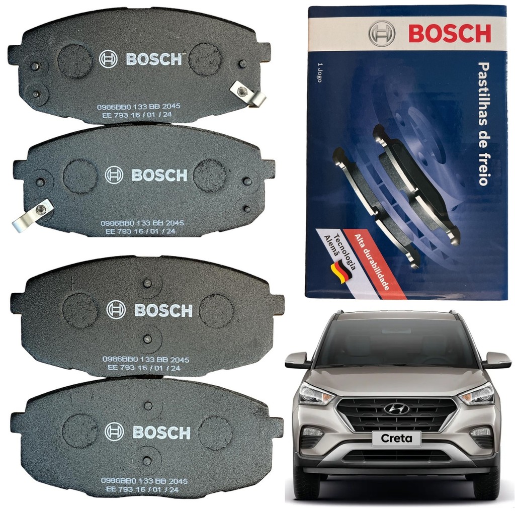 Pastilha de Freio Creta 1.6 2.0 2016 2017 2018 2019 2020 2021 Bosch Dianteira em Oferta na Shopee
