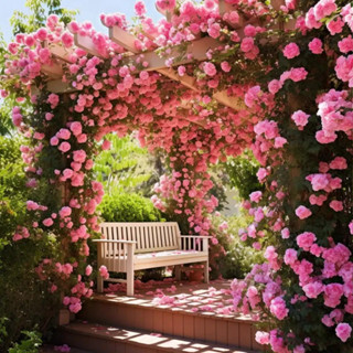 300 sementes de rosa trepadeira pink t6 ll em Oferta na Shopee