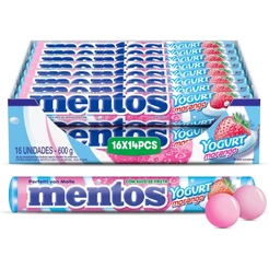 Drops Mentos Yogurt Morango Com 16 Unidades De 37,5g