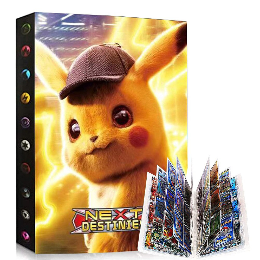 9 Bolsos 432 Cartões Livro Detetive Pikachu Pokémon Pasta Lista Coleção de Cartas de Jogo Suporte de Mapa VMAX Presente