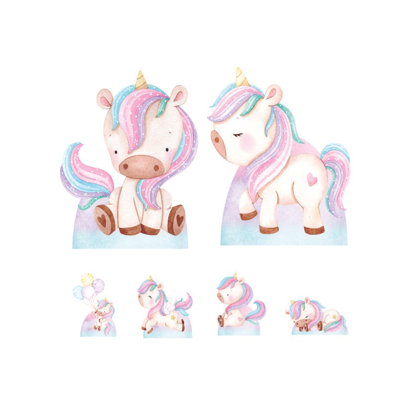 KIT DE DISPLAY EM MDF UNICORNIO CUTE JE DISPLAY