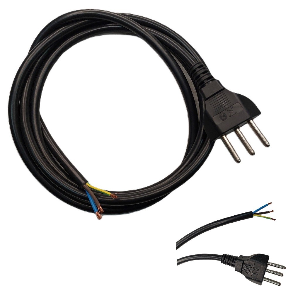 Cabo Força com Plugue Injetado PP 3x1,00 mm² 1,5m Reto
