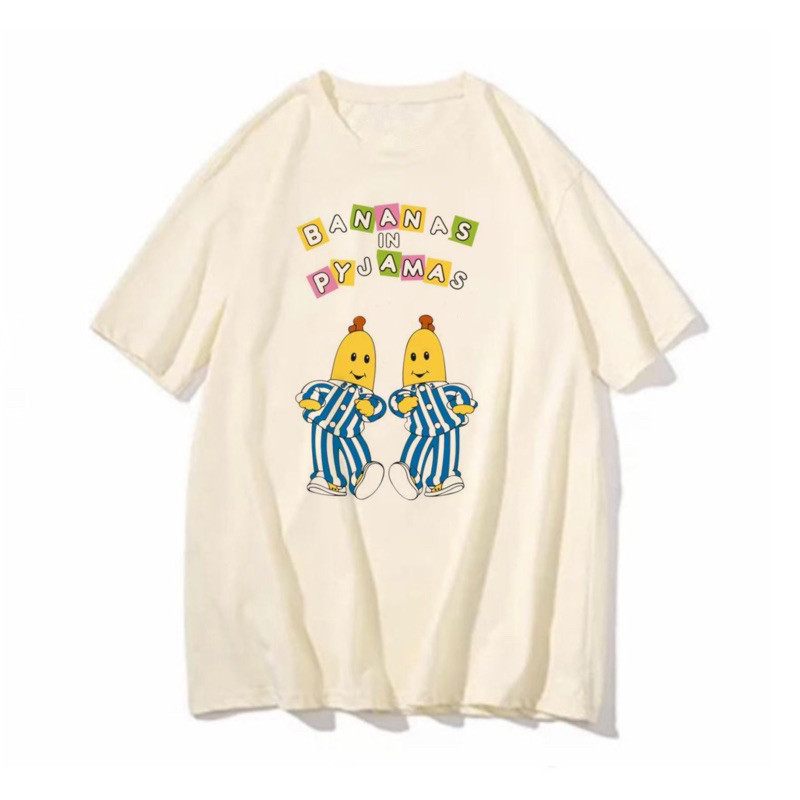 [Camiseta Premium em Algodão Puro]SISI camiseta bananas de pijamas unisex cropped verão ro...
