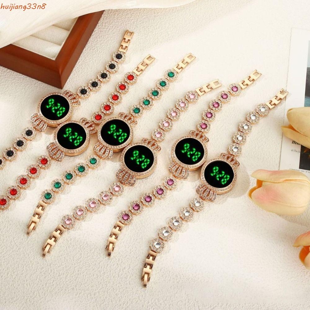 Relógio Eletrônico Feminino HUIJIANG , Relógios De Pulso Digitais Elegantes E Requintados Com Toque , Retrô Strass em Oferta na Shopee