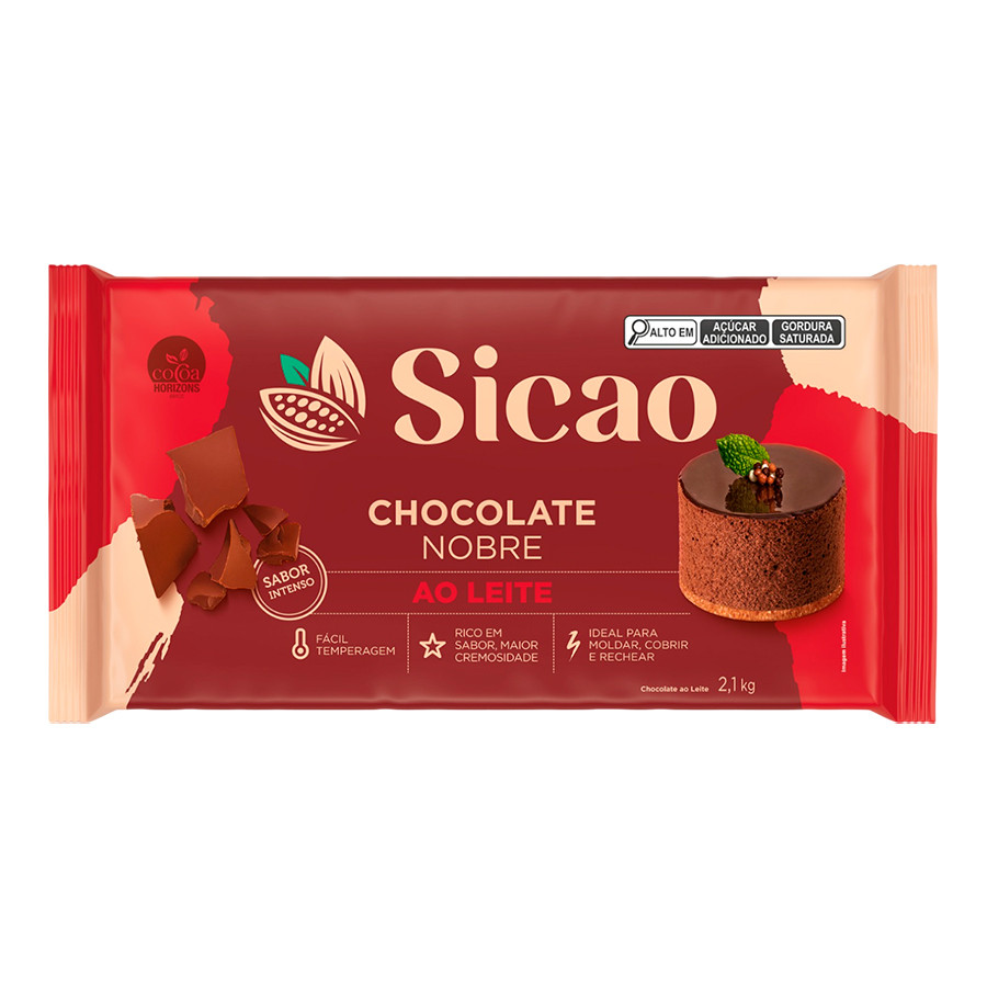 Chocolate ao Leite Nobre Barra 2,1kg SICAO I Loja Santo Antonio em Oferta na Shopee