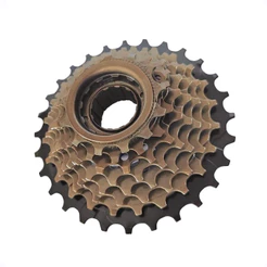 Catraca Roda Livre 7 Velocidade 14/28 Indexada Marrom Com Preto Para Bicicleta 21v Aro 26-29