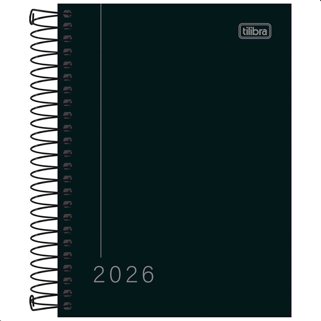 Agenda 2026 Tilibra Pepper Preta Diária Espiral 11,7x16,4cm Original Capa Dura Compacta Planejamento em Oferta na Shopee