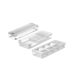 Kit organizador de gavetas Ou 3 peças Linha Clear - Branco