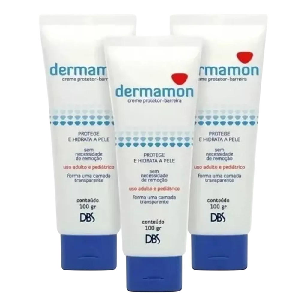 Kit 3x Dermamon 100g Creme Barreira Protetora  Pele Cavilon