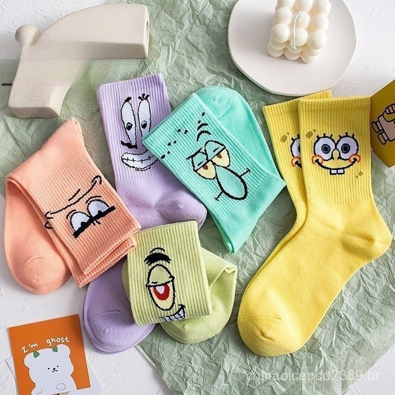 Meias Unissex Bob Esponja , De Casal em Oferta na Shopee