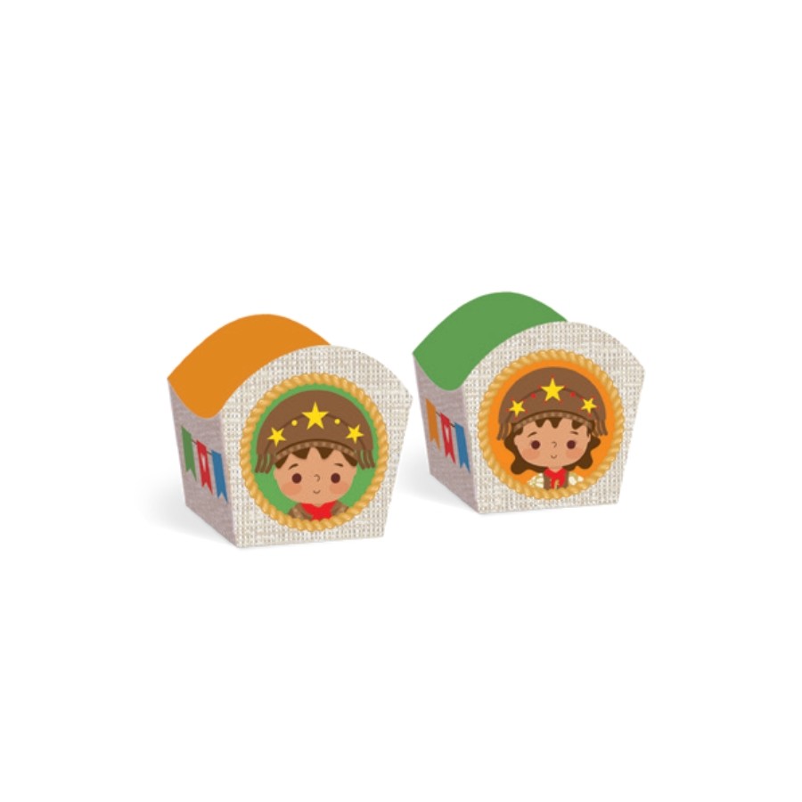 Forminha Para Doces Maria Bonita e Lampião - Quadrilha - 3x3x2cm - 24 unidades - Cromus - Rizzo