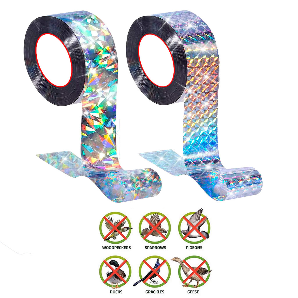 Kit 2x Fita Espanta Pássaros 4,8cm x 45m Holográfica Pombo Pardal em Oferta na Shopee