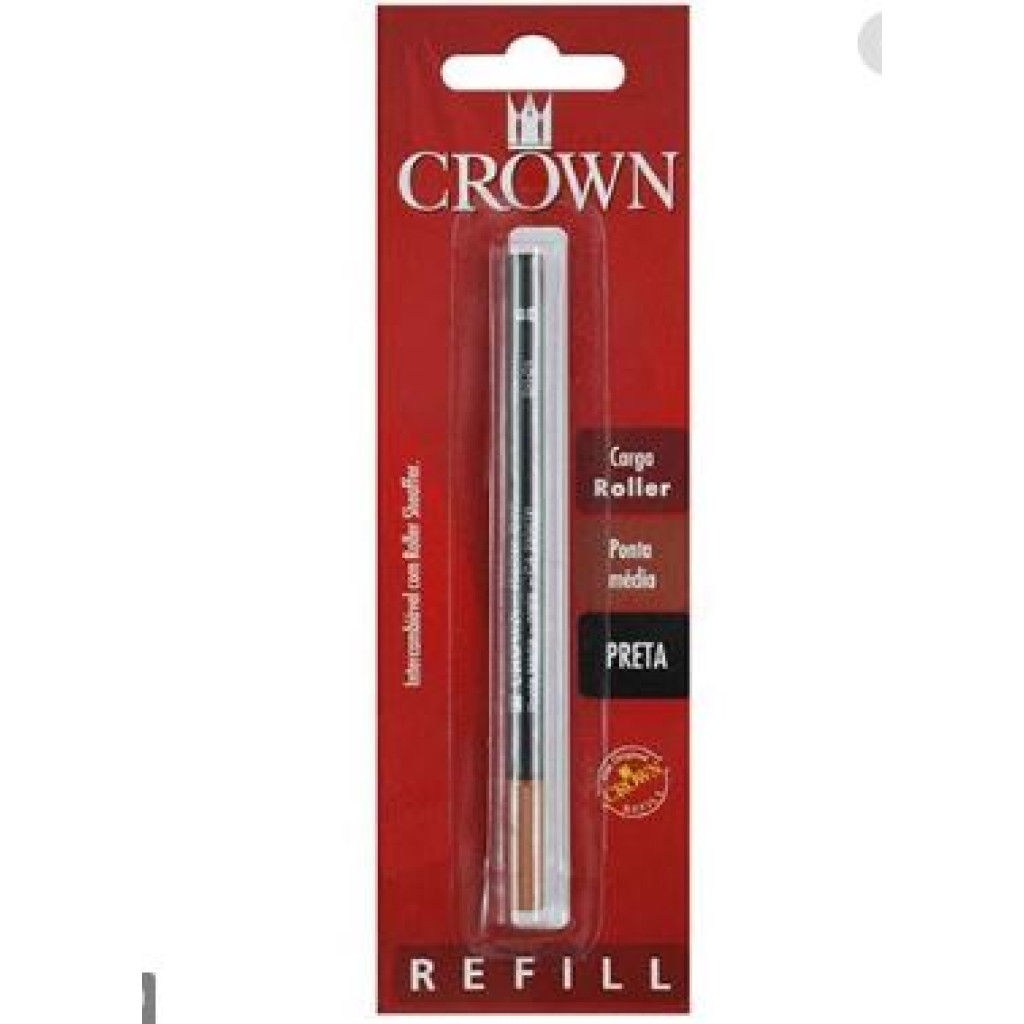 CARGA CROWN P/ ROLLERBALL TIPO SHEAFFER PRETA BLISTADA   CA22007P