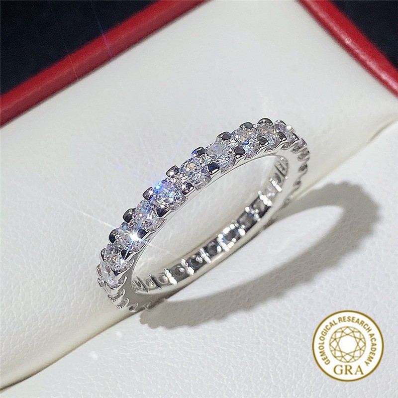 [Certificado GRA Grátis] Anel Feminino Cigano De Moissanite Incrustado Com Novo Grupo