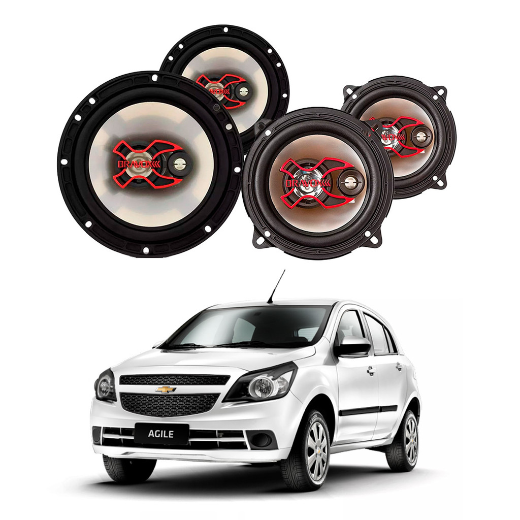 2x Alto Falantes 6" Polegadas + 2x 5" Polegadas 100W RMS Triaxial B3x60x/B3x50x Chevrolet Agile em Oferta na Shopee