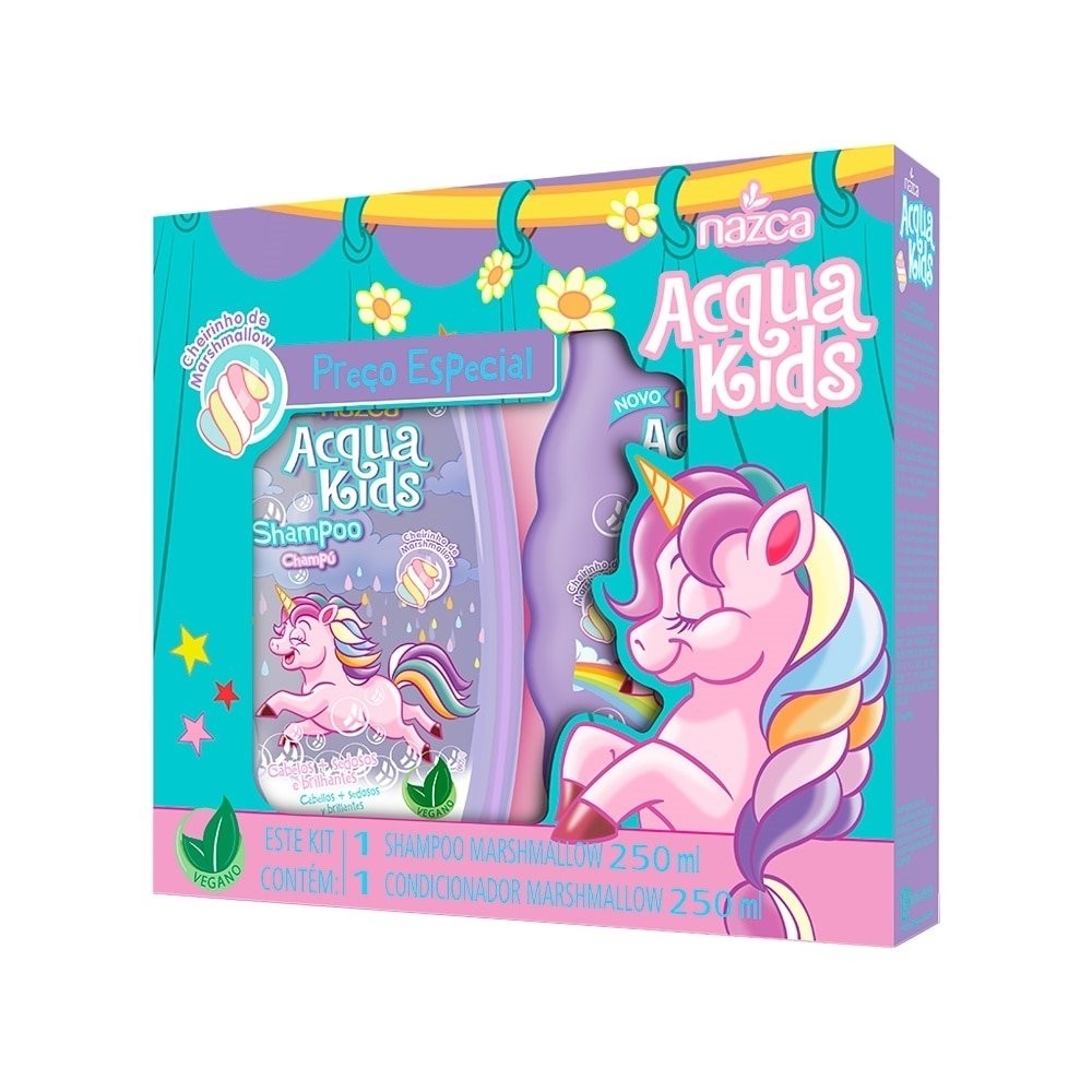 Kit Shampoo + Condicionador Acqua Kids Marshmallow 250ml em Oferta na Shopee