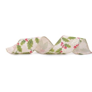 Fita Decorativa Aramada - Folha com Futras Vermelhas - 6,3x914cm   - 1 unidade - Cromus - Rizzo em Oferta na Shopee