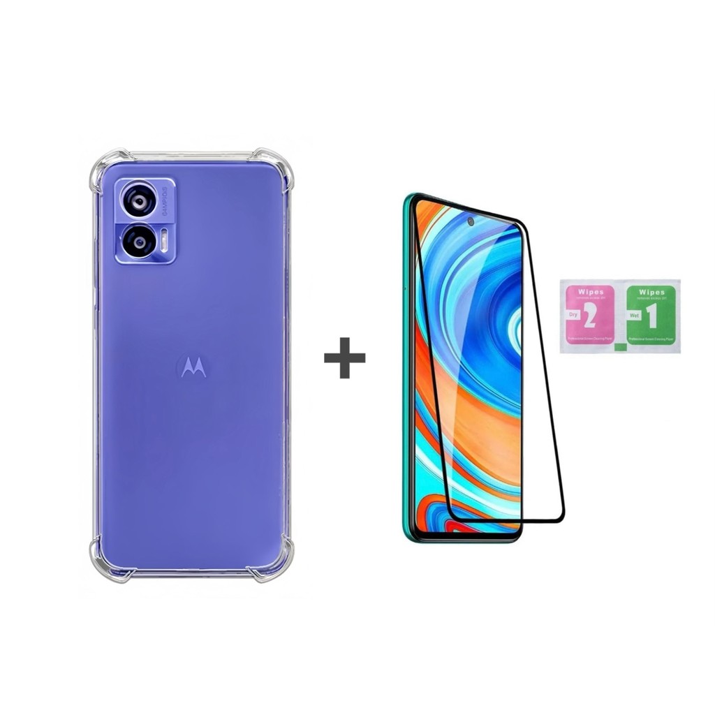 Capa Capinha Motorola EDGE 30NEO Anti Impacto Transparente + película Vrido 3D /