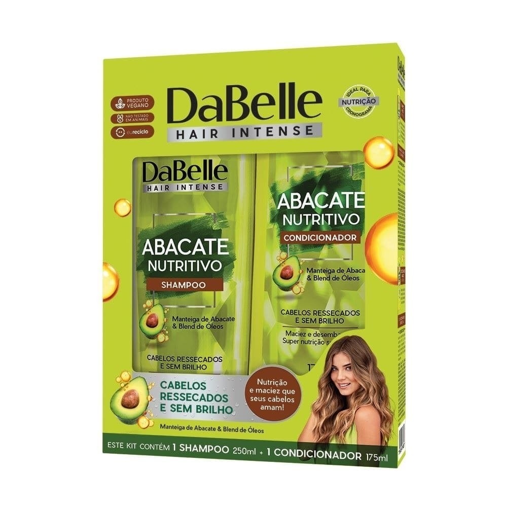 Kit DaBelle Hair Intense Abacate Nutritivo | Shampoo 250ml + Condicionador 175ml em Oferta na Shopee