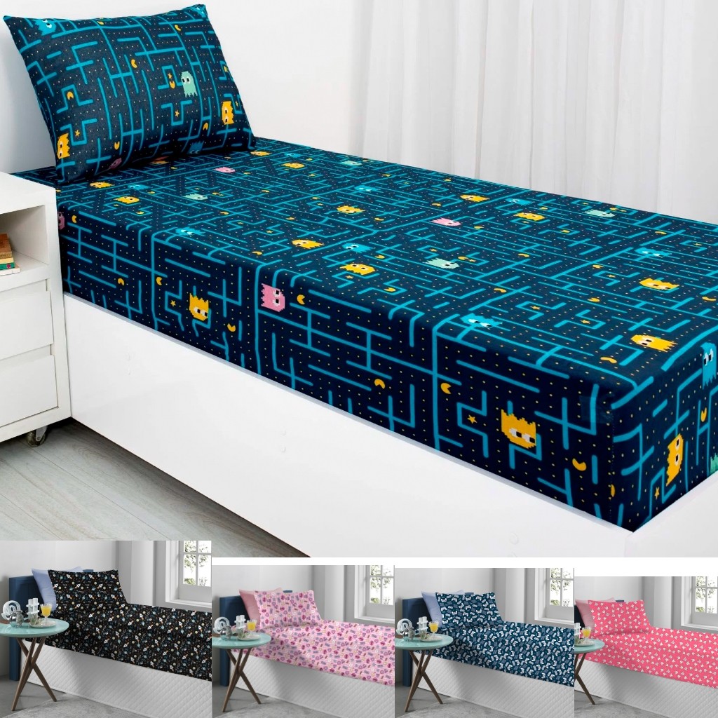 Jogo de Lençol com Elástico Solteiro 02 Peças Cama Box 200 Fios Toque Macio