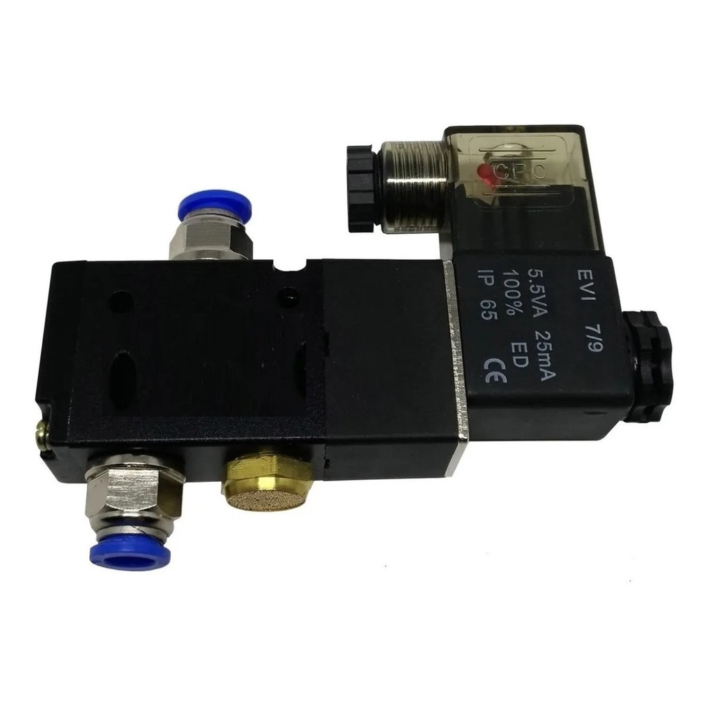 Válvula Solenoide 3/2 Vias 1/4 Normal Fechada Tubo 6mm