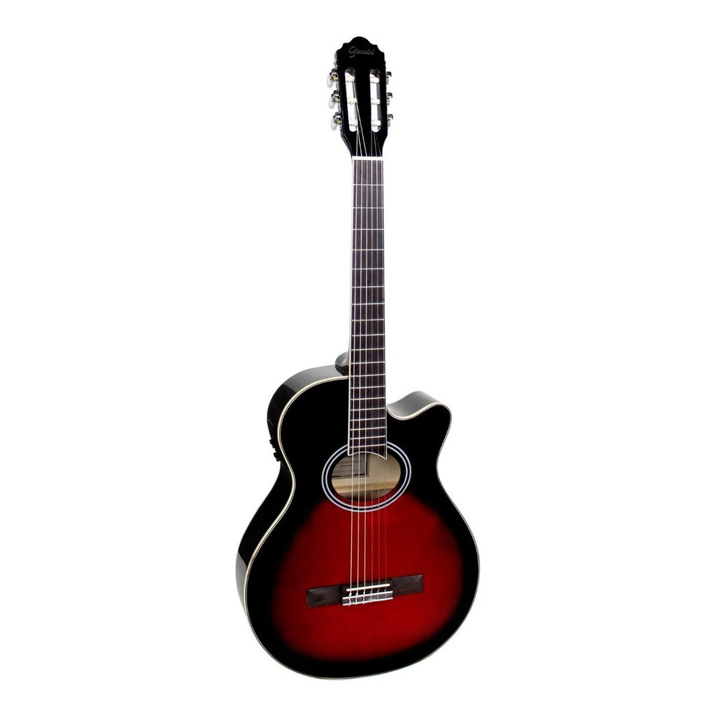 Violão Eletroacustico Giannini Gnf-1 Ceq Brb Brown Red Burst