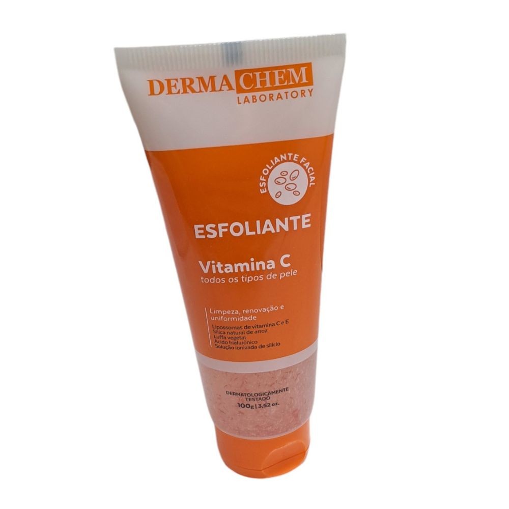 Esfoliante Facial Vitamina C Dermachem 100g para uma Pele Luminosa e Uniforme