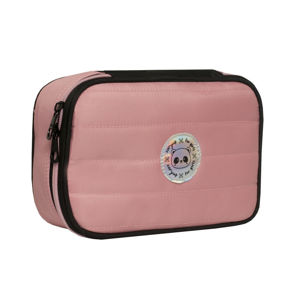 Estojo Box Escolar Com Elástico 36 Pens Panda Pandinhas Rosé em Oferta na Shopee