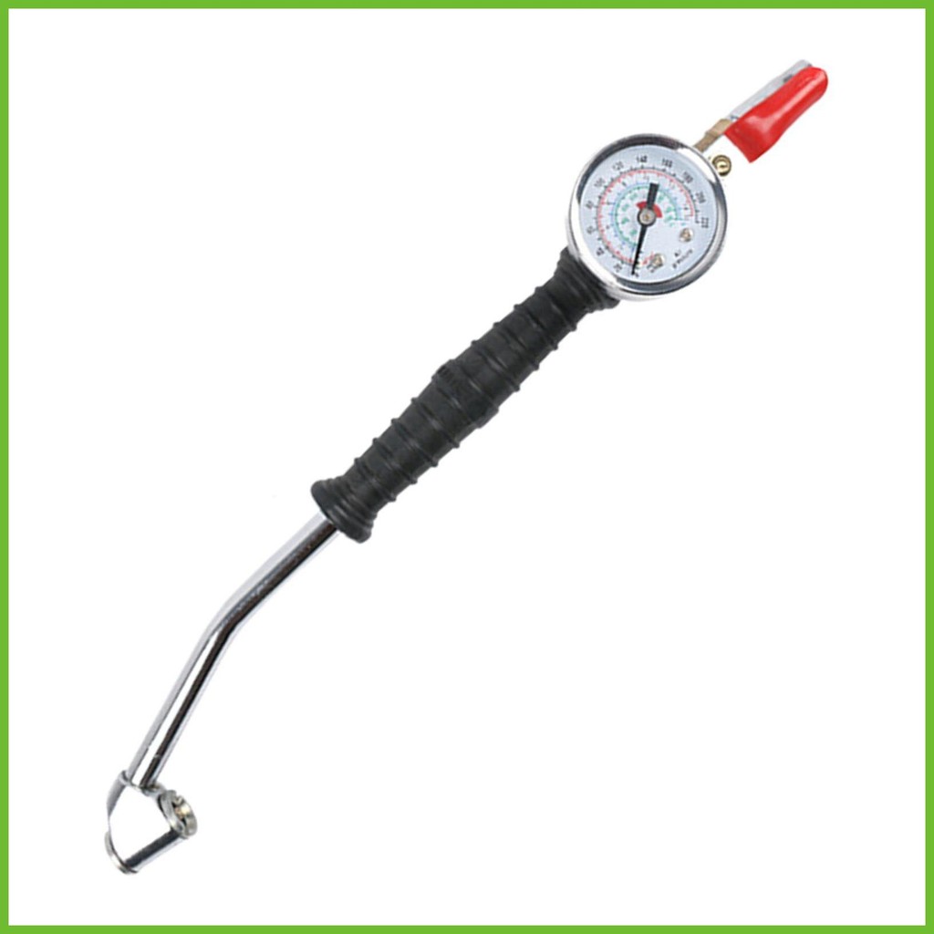 Haste De Inflador Com Manivela , 0-220Psi , Bico De Ar Para Enchimento De Pneus , Inflação Manômetro , Multiuso , Manual