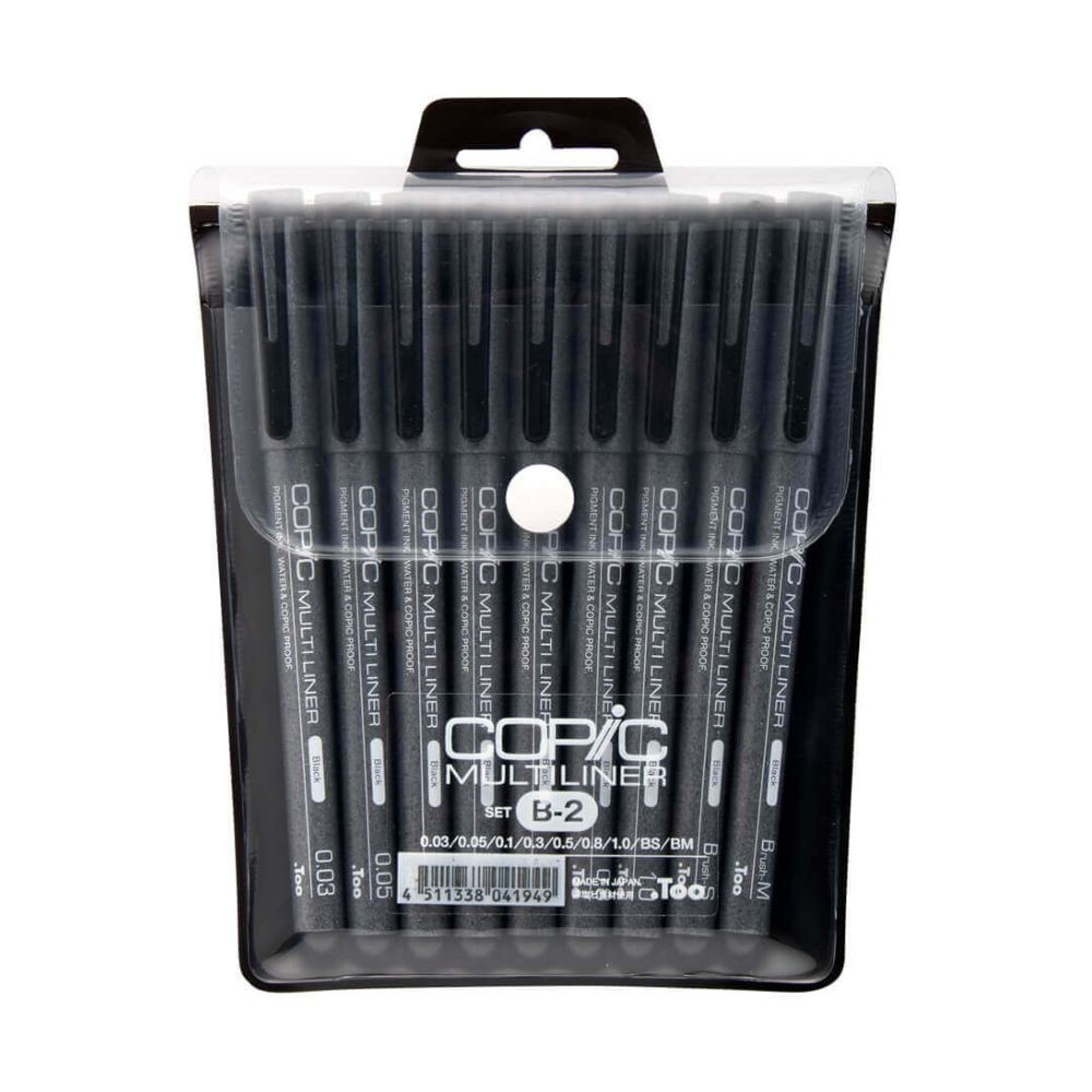 Kit 9x Caneta Nanquim Copic Multi Liner Set B2