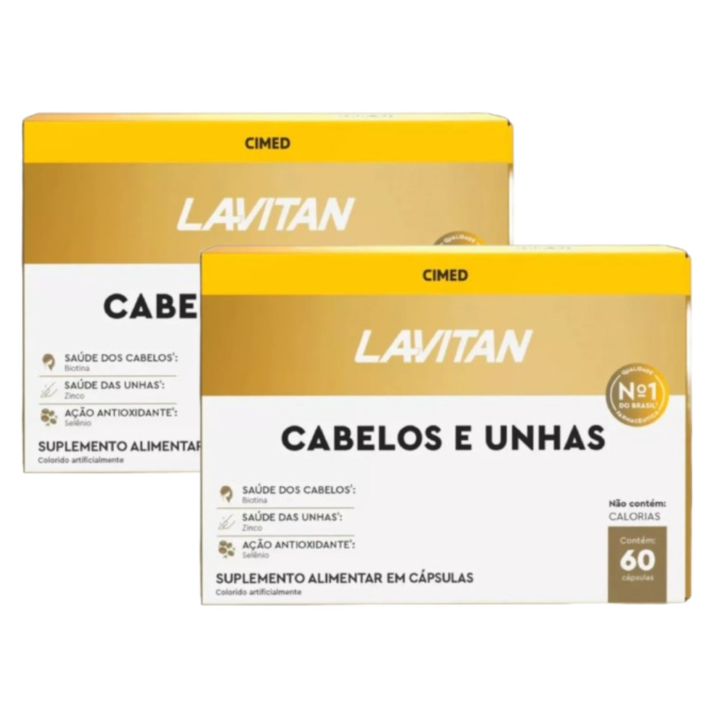Kit 2x Lavitan Vitamina Para Cabelos E Unhas Com 60 Cápsulas