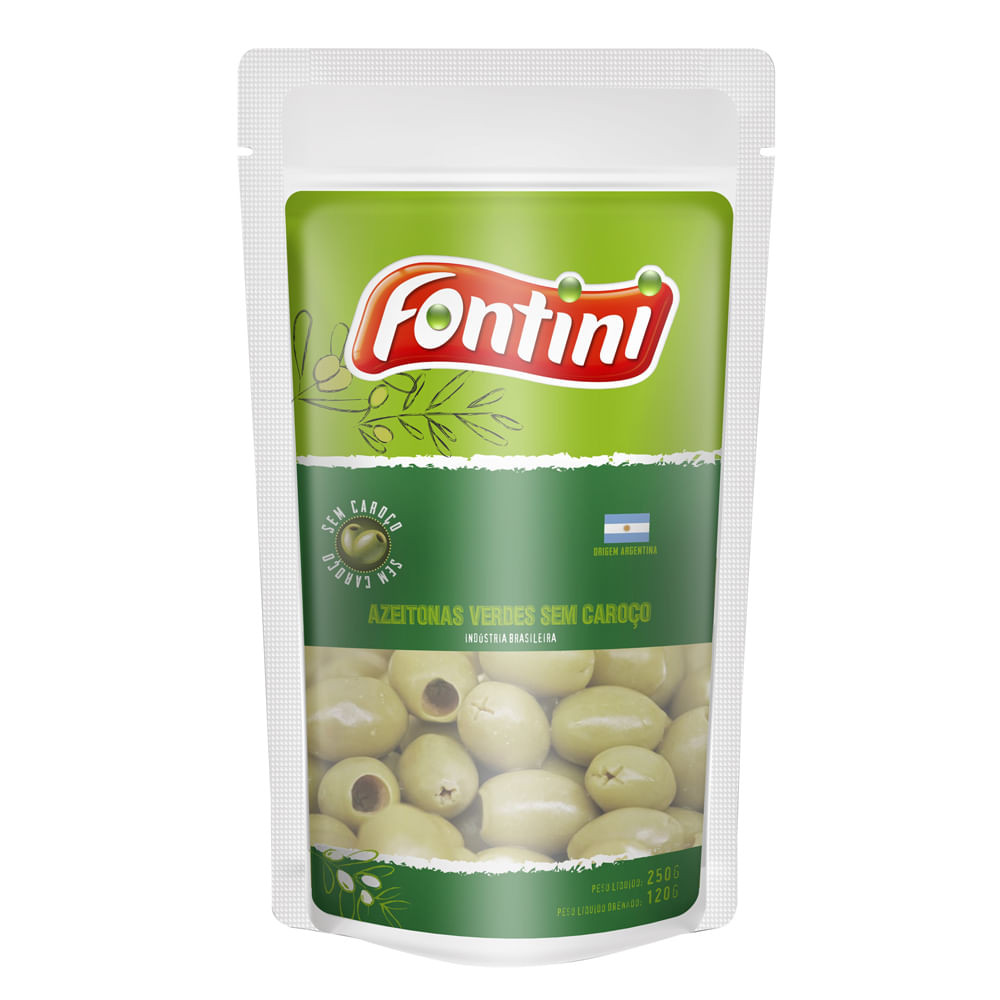 Azeitona Verde Fontini Sem Caroço 120g - Food & Beverages